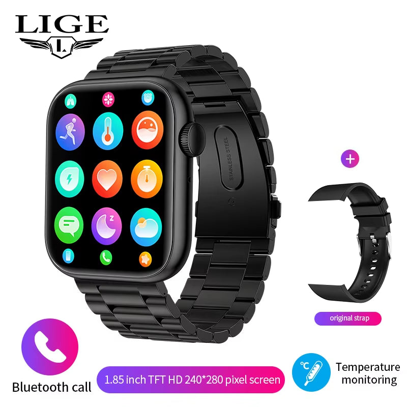 2025 Wireless Charging Smartwatch with Bluetooth Calling for Men and Women - Customizable Fitness Tracker