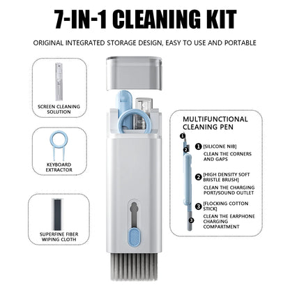 7-In-1 Cleaning Kit for Keyboard Earphone Screen Cleaner Brush, Household Cleaning Tools for Airpods Phone Keycaps Cleaning Kit