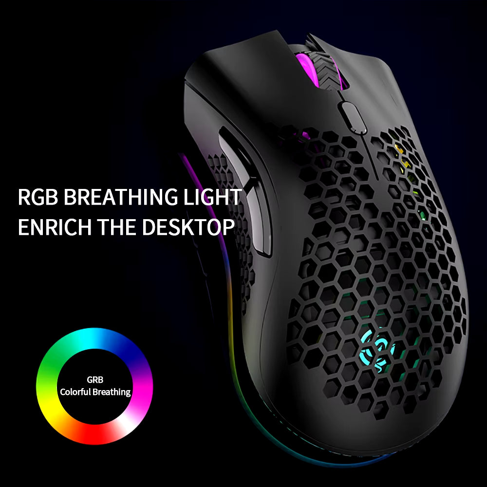 BM600 Wireless Luminescent Mouse for Desktop and Laptop - Universal, Rechargeable, Lightweight, Ergonomic Design for Gaming and E-Sports