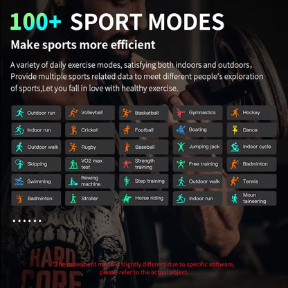 2025 Wireless Charging Smartwatch with Bluetooth Calling for Men and Women - Customizable Fitness Tracker