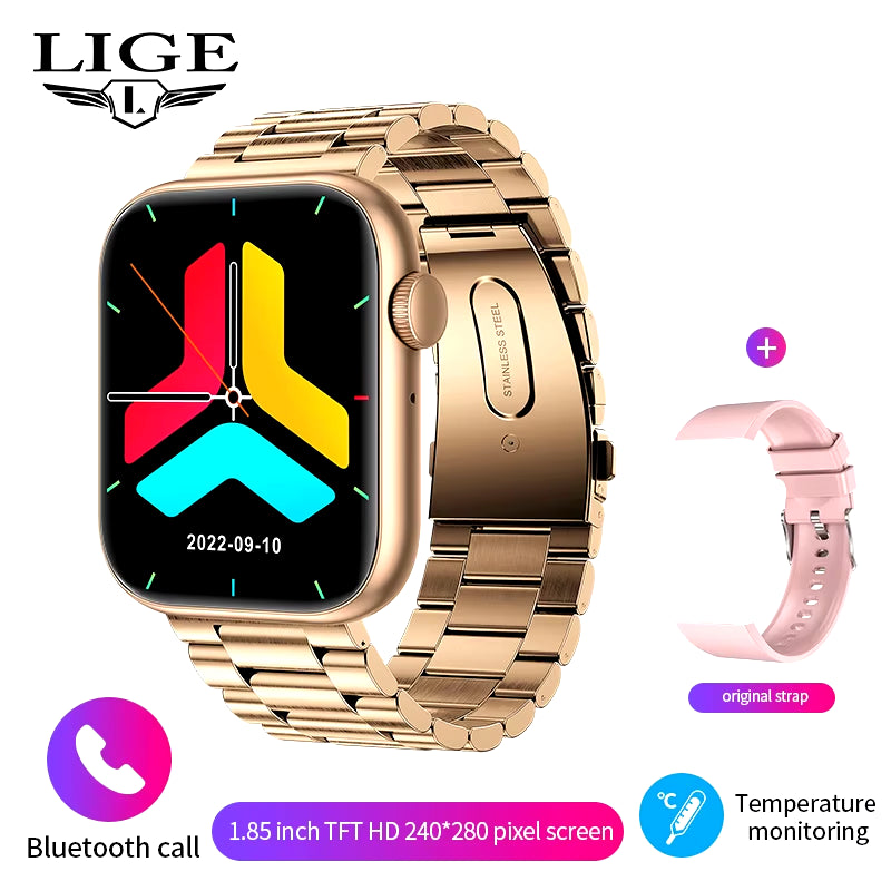 2025 Wireless Charging Smartwatch with Bluetooth Calling for Men and Women - Customizable Fitness Tracker
