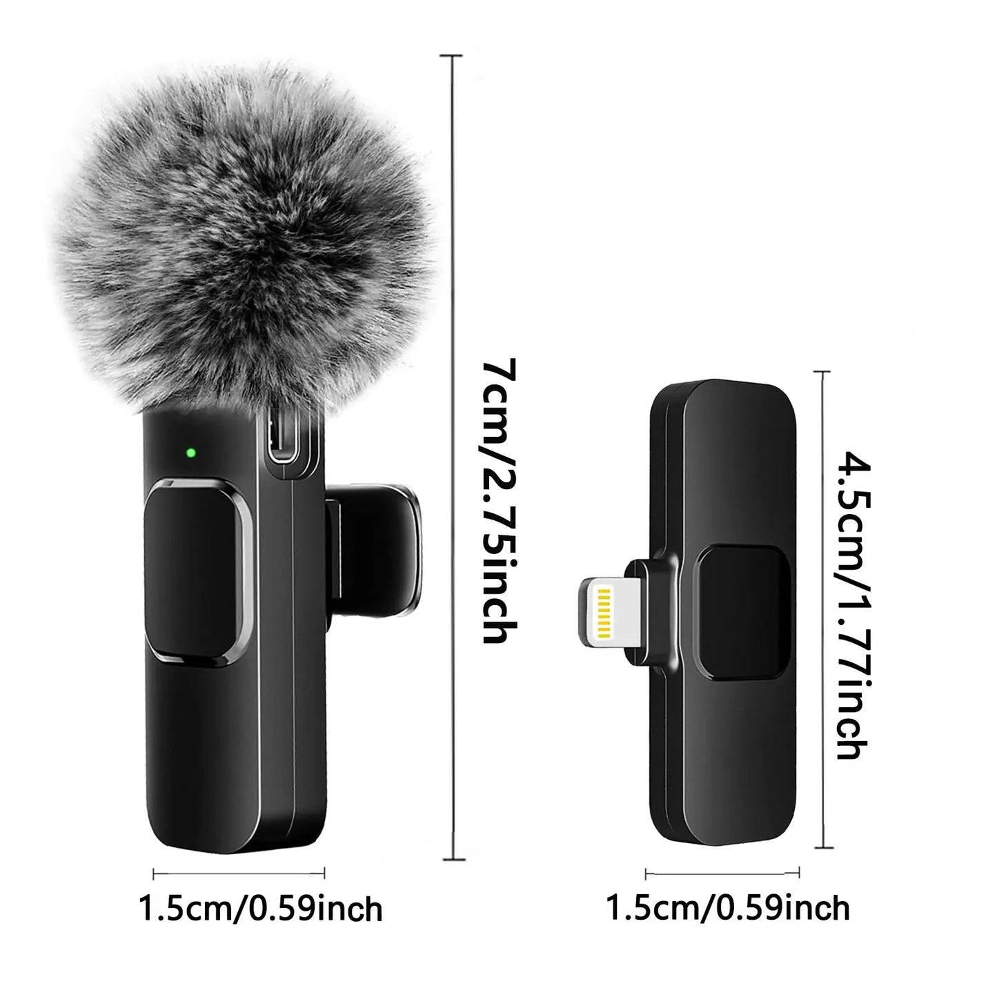 Wireless Lavalier Microphone for Audio and Video Recording - Compatible with iPhone, Android, Laptop, and Mobile Devices for Live Gaming