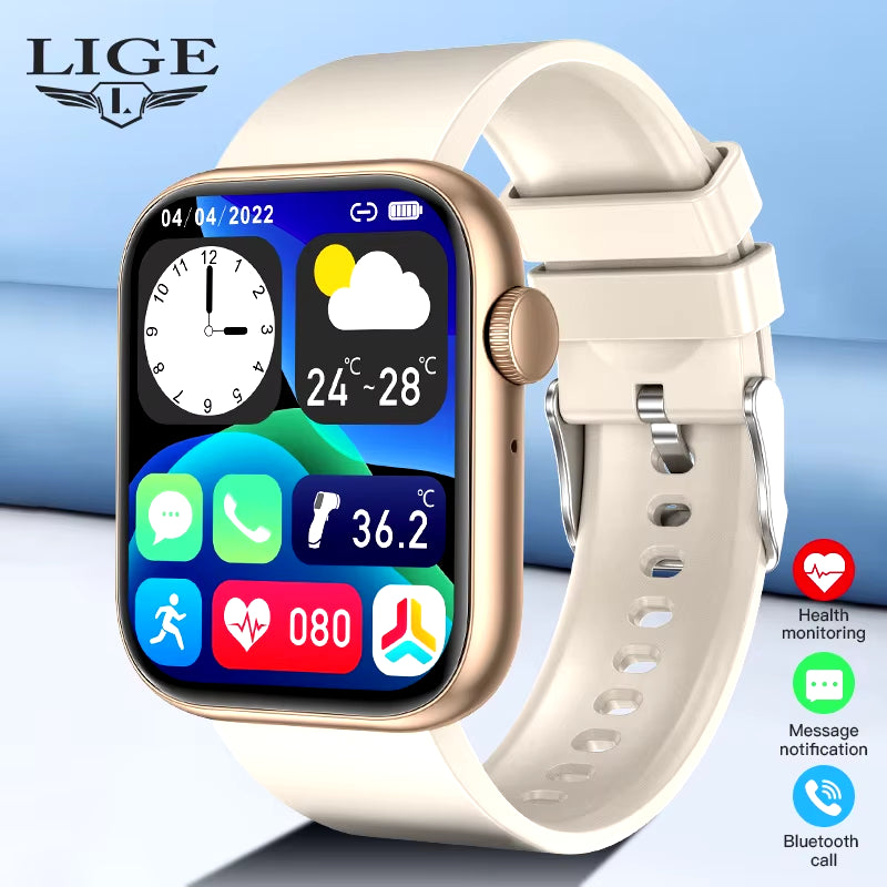 2025 Wireless Charging Smartwatch with Bluetooth Calling for Men and Women - Customizable Fitness Tracker