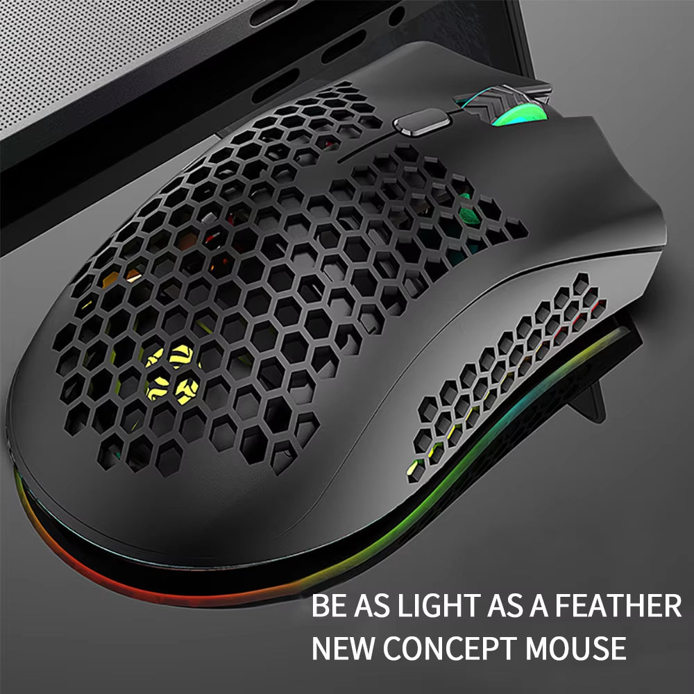 BM600 Wireless Luminescent Mouse for Desktop and Laptop - Universal, Rechargeable, Lightweight, Ergonomic Design for Gaming and E-Sports