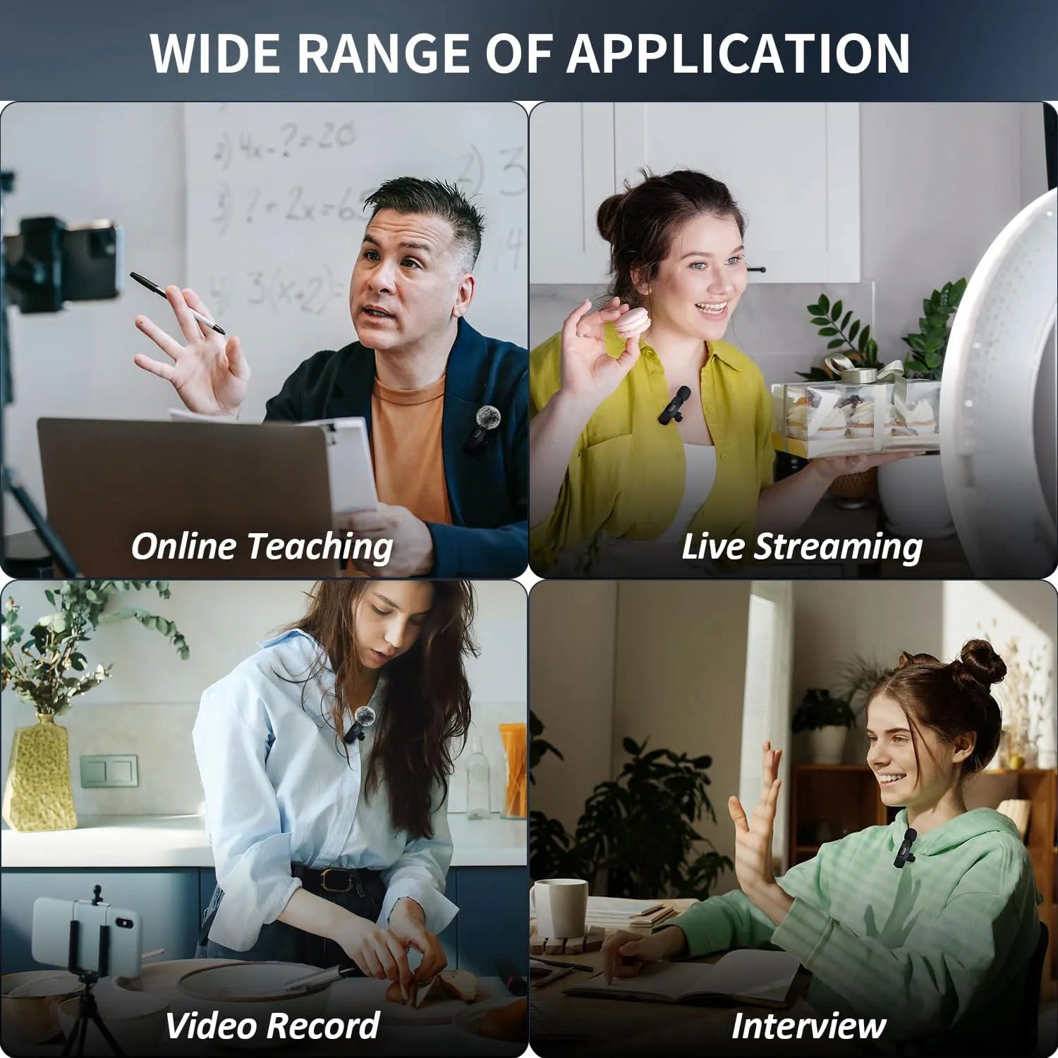 Wireless Lavalier Microphone for Audio and Video Recording - Compatible with iPhone, Android, Laptop, and Mobile Devices for Live Gaming
