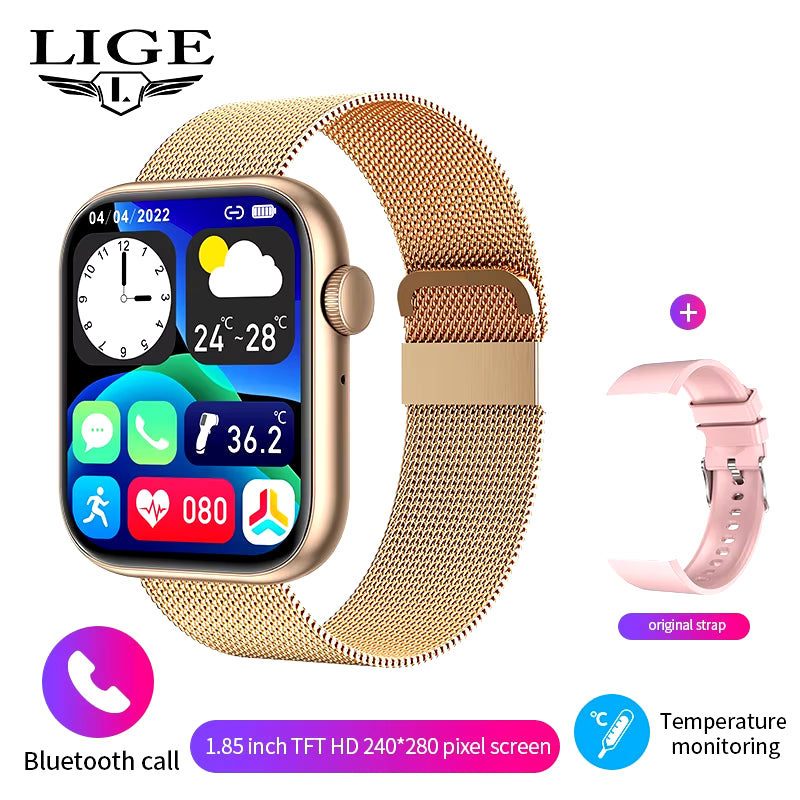 2025 Wireless Charging Smartwatch with Bluetooth Calling for Men and Women - Customizable Fitness Tracker