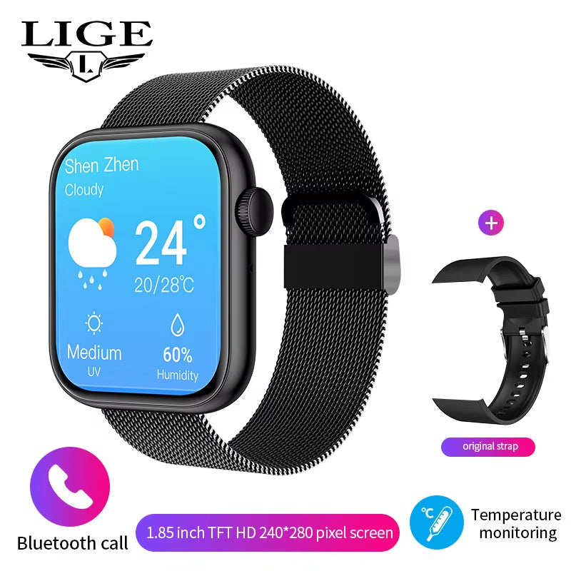 2025 Wireless Charging Smartwatch with Bluetooth Calling for Men and Women - Customizable Fitness Tracker